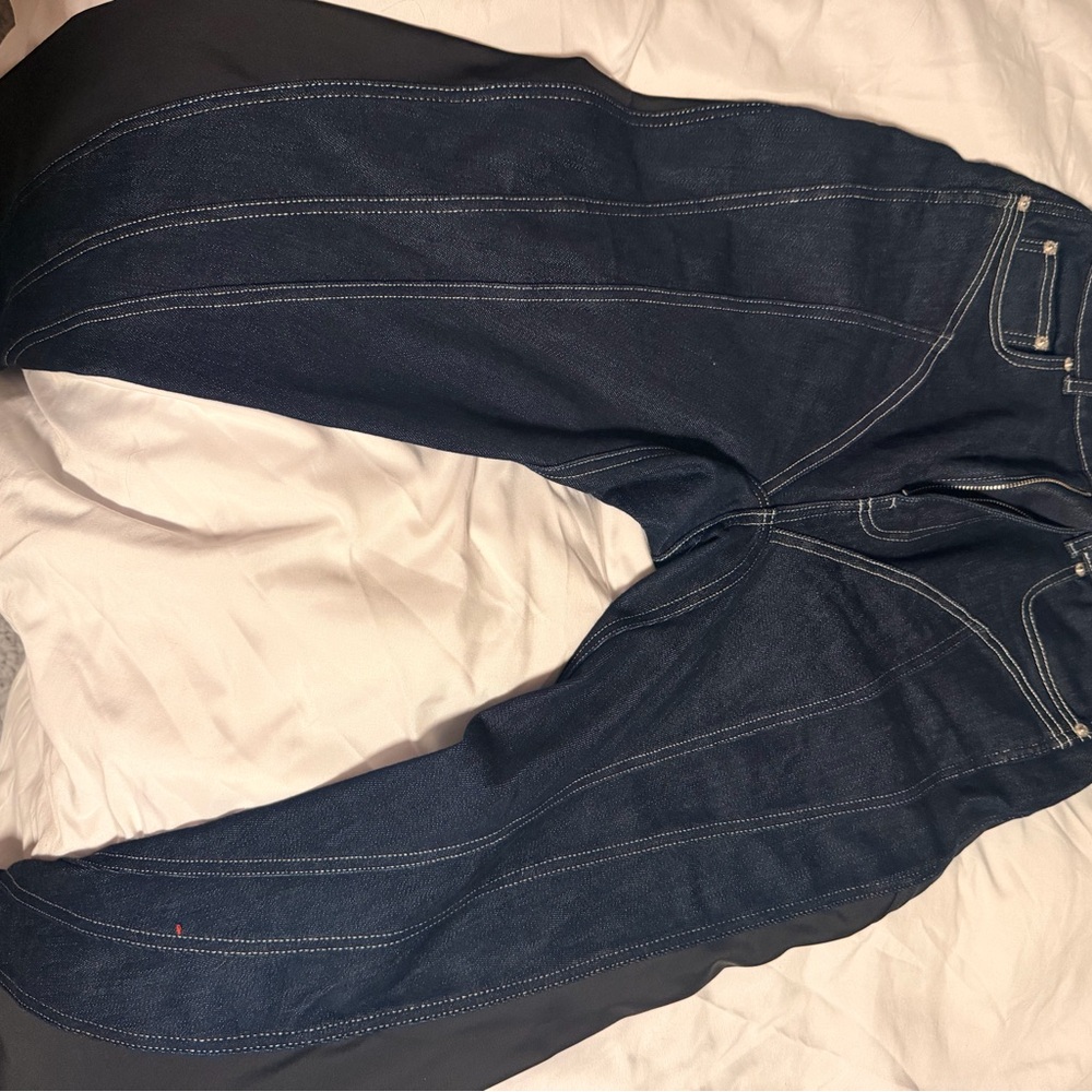 Thierry Mugler Women's High Rise Dark Blue Jeans